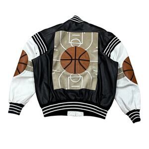 Vintage Michael Hoban Hobo Wear North Beach Leather Basketball Jacket Men's 46